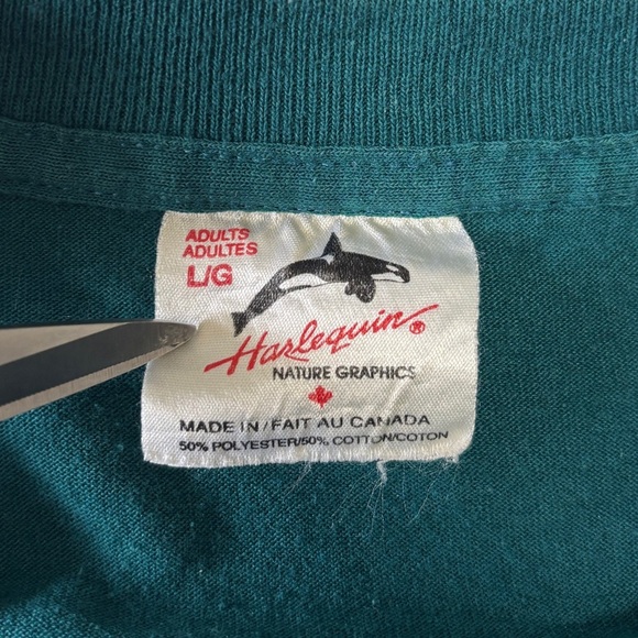 Harlequin Nature Graphics Vintage 1993 Single Stitch Grey Wolf Graphic T Shirt - Picture 3 of 4